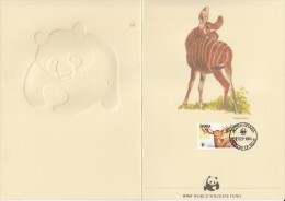 149FM- BONGO ANTELOPE, WWF- WORLD WILDLIFE FUND, EMBOISED, BOOKLET FDC, 1984, GHANA - FDC