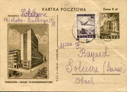 POLAND 1948 ILLUSTRATED UPRATED STATIONARY CARD TO SWITZERLAND - Briefe U. Dokumente