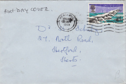 990- QUEEN ELISABETH 2ND, TARR STEPS- PREHISTORIC BRIDGE, STAMPS ON COVER, 1968, UK - Lettres & Documents