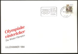 NORWAY «Lillehammer Winter Olympics 1994» - (cliche) Official Cacheted Cover On National Stamp Day 1989 - Invierno 1994: Lillehammer