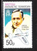 British Antarctic Territory BAT 1975-80 Polar Explorers And Their Crafts Airplane 50c MNH - Ungebraucht