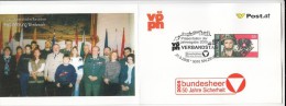 1028- AUSTRIAN ARMY ANNIVERSARY STAMP, SALZBURG SPECIAL POSTMARK ON SPECIAL POSTCARD, 2005, AUSTRIA - Cartas & Documentos