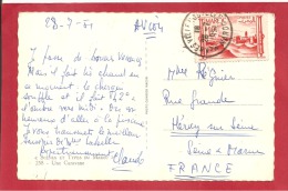 N°Y&T  262   MEKNES    Vers    FRANCE   Le    28 JUILLET 1951  2 SCANS - Brieven En Documenten