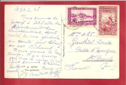 N°Y&T  104+127  BLIDA       Vers    FRANCE  Le       27 FEVRIER  1938  2 SCANS - Covers & Documents