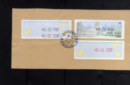 FRANCE FRANCIA  18-12-2002 ETIQUETTE 0,10FR 0,02€ + 0,79 € PARIS ROME SALON PHILATELIQUE + 0,41€  REGARDEZ LE SCAN - 1999-2009 Illustrated Franking Labels
