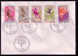 OLYMPISCHE WINTERSPIELE WINTER OLYMPIC GRENOBLE 1968 -  FRANCE 1968 COVER WITH GAMES OPENING POSTMARK - Hiver 1968: Grenoble