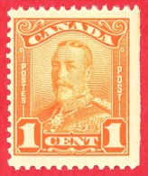 Canada #  149a - 1 Cent  - Mint - Dated  1928-29 - King  V "Scroll" Issue /  Roi George V Émission "Rouleau" - Unused Stamps