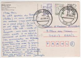 3 Timbres Sur Carte Du 25/01/80 Pour La France - Storia Postale