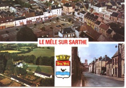 Le Mele Sur Sarthe : Vue Générale Aérienne - Les Mesnil - La Rue - Multivues Blason N°7603 Combier - Le Mêle-sur-Sarthe