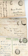 THREE G.B. POSTAGE DUE CHARGE MARKS WITH GOOD PORTSMOUTH  & DOVER POSTMARKS - Strafportzegels