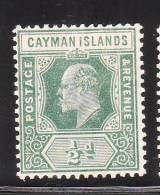 Cayman Islands 1907-09 Edward VII 1/2p Mint - Kaaiman Eilanden