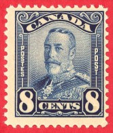 Canada #  154 - 8 Cents  - Mint N/H - Dated  1928-29 - King  V "Scroll" Issue /  Roi George V Émission "Rouleau" - Unused Stamps