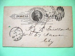 USA 1889 Pre Paid Postcard New York To Nassau City Bahamas - Brieven En Documenten