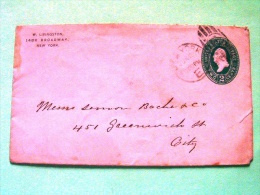 USA 1891 Pre Paid Cover Broadway N.Y. To N.Y. - Washington - Cartas & Documentos