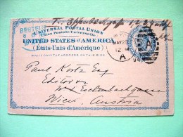 USA 1894 Pre Paid Postcard New York (May 26) To Wien Austria (June 8) - Liberty With Crown - Cartas & Documentos