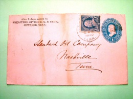 USA 1896 Pre Paid Cover Sewanee Tenn. To Nashville Tenn. - Franklin + Franklin Stamp - Cartas & Documentos