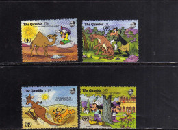 GAMBIA 1991 WALT DISNEY CAMEL 75b LEOPARD D1 KANGAROO D1.50 BUTTERFLY D15 MNH - Gambia (1965-...)