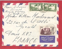 N°Y&T  PA 01+193      V PAPEETE  Vers    FRANCE  Le      10 SEPTEMBRE  1953  2 SCANS - Storia Postale