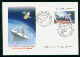 EGYPT / 2001 / SATELLITE TELECOMMUNICATIONS GROUND STATION / SATELLITE DISH / FDC - Brieven En Documenten