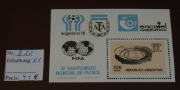 Argentina Michel Nr: Block  20 Futbol 78  ** MNH Postfrisch #4003 - Blocks & Sheetlets