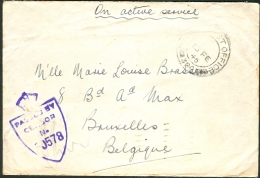 Lettre Field Post Office 399 Vers Boulevard Adolphe Max à Bruxelles En Date Du 19/02/1945 - Guerra 40 – 45 (Cartas & Documentos)