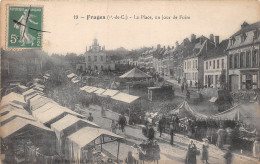 ¤¤  -  19   -  FRUGES    -  La Place Un Jour De Foire  -  Marché , Manège   -  ¤¤ - Fruges