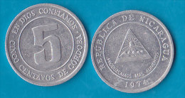 NICARAGUA - 5 Centavos 1974 FAO - Nicaragua