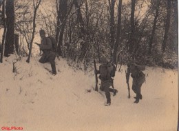 Orig.Photo Allemande- Soldat  Allemand Fusils Tschako A L Assaut Dans La Neige Sous Bois(Guerre14-18)2scans  Lire+bas - Weltkrieg 1914-18