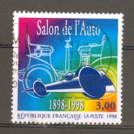 VARIÉTÉS FRANCE 1998 N° 3186  SALON DE L'AUTO  17 . 5 . 1999 OBLITÉRÉYVERT TELLIER 0.60 € - Used Stamps