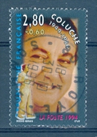 VARIÉTÉS FRANCE 1994 N° 2902 COMIQUE CÉLÈBRE  COLUCHE 30-10-1996  OBLITÉRÉ YVERT TELLIER 1.50 € - Usati