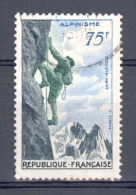 VARIÉTÉS FRANCE 1956  N° 1075 ALPINISME OBLITÉRÉ ( NUANCE COULEURS ) - Oblitérés