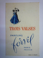 Carte  Parfumée  TROIS  VALSES  FORVIL - Publicités