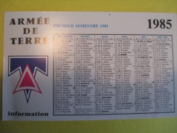 Calendrier De Poche / Armée De Terre / Centre De Documenatation De L'Armée De Terre/ Chartres/ 1985  CAL188 - Documentos