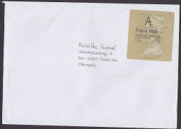 Great Britain Royal Mail BIG Imperf. Gold (ATM / Frama) Label 2011 Cover To ROSKILDE FESTIVAL Denmark - Lettres & Documents