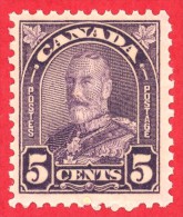 Canada #  169 - 5 Cents  - Mint N/H - Dated  1930-31 - George V "Arch/Leaf" Issue / George V Émission "Feuille Et Arche" - Ungebraucht