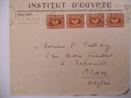 Egypte Lettre De Cairo 1932 Pour Oran , Joli Bande De 4 - Brieven En Documenten