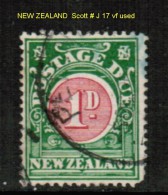 NEW ZEALAND    Scott  # J 17  VF USED - Timbres-taxe