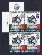 2013 SAN MARINO "JUVENTUS CAMPIONE D´ITALIA 2012/2013" QUARTINA ANNULLO PRIMO GIORNO - Used Stamps