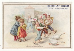 Chromo Chocolat Ibled Allons Enfants De La Patrie Conscrits Tirage Au Sort Trompe Cor Oies - Ibled