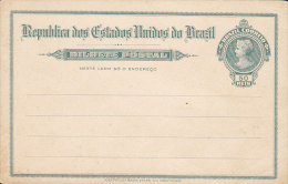 Brazil Postal Stationery Ganzsache Entero 50 REIS Bilhete Postal Unused - Ganzsachen