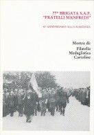 MOSTRA FILATELICA MEDAGLISTICA CARTOLINE. REGGIO EMILIA 1985. GUERRA, RESISTENZA, 77´ BRIGATA S.A.P. LIBRICINO - Italie