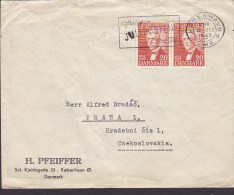 Denmark H. PFEIFFER, København 1947 Cover Brief To PRAHA Czeckoslovakia I. C. Jacobsen Founder Of Carlsberg (2 Scans) - Briefe U. Dokumente