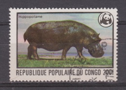 Congo Used ; Nijlpaard, Hippo, Hippopotamo, Nilepferd, WWF, WNF, 2001 - Oblitérés