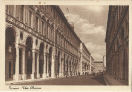 ITALY  - CARTOLINA VINTAGE- PIEMONTE:TORINO- VIA ROMA  - ANIMATA (GUARDIA BERSAGLIERI) - NON LUCIDA  REPOS4042  GT  NOTA - Other Monuments & Buildings