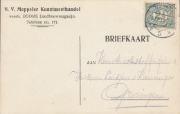 Netherlands Briefkaart N. V. MEPPELER Kunstmesthandel MEPPEL 1914 To GRONINGEN (2 Scans) - Cartas & Documentos