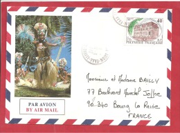 N°Y&T 323 ILE DE TAHITI      Vers    FRANCE  Le          10  MARS 1990 - Covers & Documents