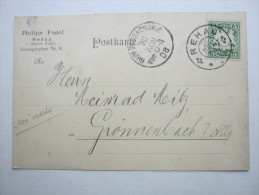 1908, REHAU    , Klarer Stempel Auf Karte - Briefe U. Dokumente