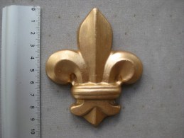 Moulage De Fleur De Lys En Platre Peint En Doré - Autres & Non Classés