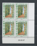 Mayotte 2007 N° 197 ** Bloc De 4 Coin Daté Neuf = MNH Superbe Flore Bambous Flora Arbres Trees - Nuovi