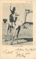 SOMALIA. FIERO CAVALIERE SOMALO A CAVALLO DI UN CAMMELLO. BELLA CARTOLINA ETNICA PRIMI DEL '900 - Somalie